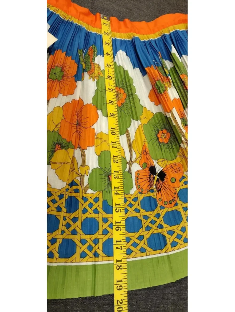 1970s Apron Psychedelic Colors Butterflies Vibrant Colors Lowenstein Deadstock